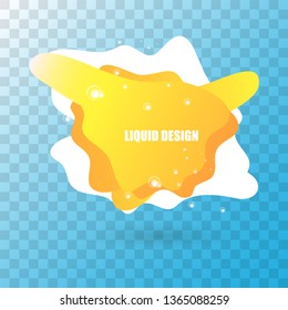 modern abstract vector orange banner isolated on transparent background. Gradient abstract banner with flowing liquid shapes for logo, flyer or infographics design. Vector illustration