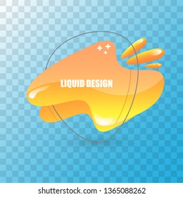 modern abstract vector orange banner isolated on transparent background. Gradient abstract banner with flowing liquid shapes for logo, flyer or infographics design. Vector illustration