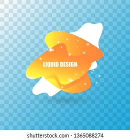 modern abstract vector orange banner isolated on transparent background. Gradient abstract banner with flowing liquid shapes for logo, flyer or infographics design. Vector illustration