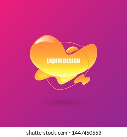 modern abstract vector orange banner on violet background. Gradient abstract banner with flowing liquid shapes for logo, flyer or infographics design. Vector illustration 