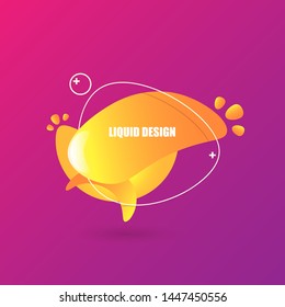 modern abstract vector orange banner on violet background. Gradient abstract banner with flowing liquid shapes for logo, flyer or infographics design. Vector illustration 