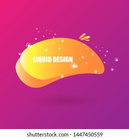 modern abstract vector orange banner on violet background. Gradient abstract banner with flowing liquid shapes for logo, flyer or infographics design. Vector illustration 