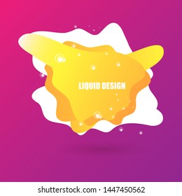 modern abstract vector orange banner on violet background. Gradient abstract banner with flowing liquid shapes for logo, flyer or infographics design. Vector illustration 