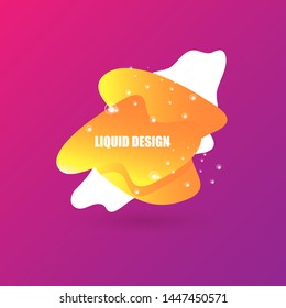 modern abstract vector orange banner on violet background. Gradient abstract banner with flowing liquid shapes for logo, flyer or infographics design. Vector illustration 