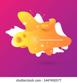 modern abstract vector orange banner on violet background. Gradient abstract banner with flowing liquid shapes for logo, flyer or infographics design. Vector illustration 