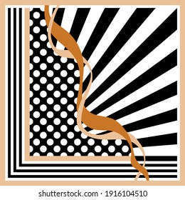 Modern abstract vector pattern polka dot, striped background.Vector patch for print, fabric, textile, scarf design.