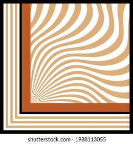 Modern abstract vector pattern with striped background. Vector patch for print, fabric, scarf design.