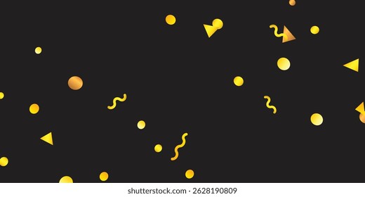 Modern Abstract Vector with Polished Golden Circles and Rings Set Against a Rich Black Background	