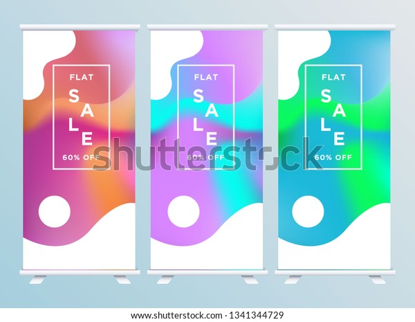 Modern Abstract Vector Roll Banner Flat Stock Vector (Royalty Free ...