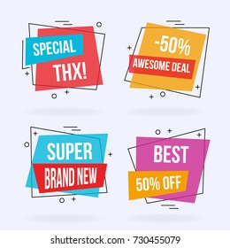 Modern Abstract Vector Sales Banners and Speech Bubbles