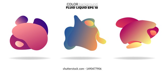 Modern abstract vector set. gradient liquid with sunset colors, Template for the design of a logo, flyer, presentation, gift card,  Poster on wall,  landing page, ,coverbook,  baner, social media post