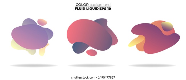 Modern abstract vector set. gradient liquid with sunset colors, Template for the design of a logo, flyer, presentation, gift card,  Poster on wall,  landing page, ,coverbook,  baner, social media post