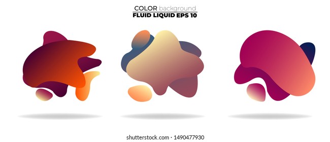 Modern abstract vector set. gradient liquid with sunset colors, Template for the design of a logo, flyer, presentation, gift card,  Poster on wall,  landing page, ,coverbook,  baner, social media post