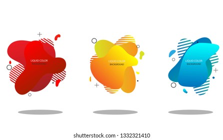 Modern Abstract vector set template. Flat geometric liquid form with various colors. Design for logo, flyer or presentation