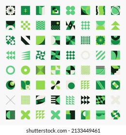 Modern abstract vector shapes collection of various simple geometric forms and colorful graphics elements for poster, cover, art, presentation, prints, fabric, wallpaper and etc.