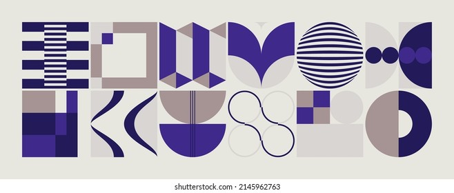 Modern abstract vector shapes collection of various simple geometric forms and colorful graphics elements for poster, cover, art, presentation, prints, fabric, wallpaper and etc.