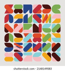 Modern abstract vector shapes collection of various simple geometric forms and colorful graphics elements for poster, cover, art, presentation, prints, fabric, wallpaper and etc.