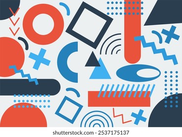 Formas de Vector abstracto moderno colección de varias formas geométricas simples y Elementos gráficos coloridos 
