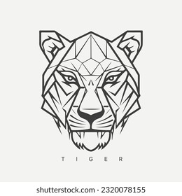 Modern abstract vector tiger logo template.