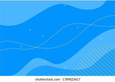 modern abstract vector wallpaper background. Flat geometric shapes of blue colors  in memphis design style. Template ready for use in web or print design.