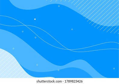 modern abstract vector wallpaper background. Flat geometric shapes of blue colors  in memphis design style. Template ready for use in web or print design.