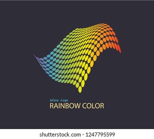 Modern abstract vector wave logo with dots