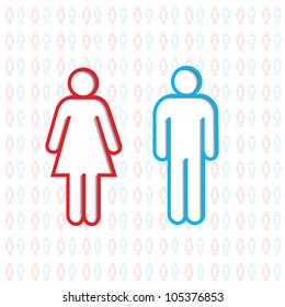 Modern abstract vector web design with girl and boy