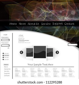 Modern abstract vector website design with colorful lines
