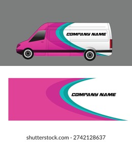 Modern Abstract Vehicle Wrap Design for Van