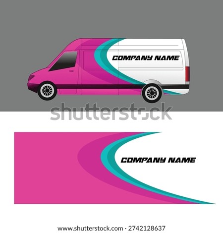 Modern Abstract Vehicle Wrap Design for Van