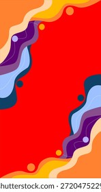Moderner abstrakter vertikaler Hintergrund mit geschichteten Papierschnittformen mit lebendigen Farben und fließenden organischen Formen. Geeignet für Poster, Banner, Social Media, Mobile Wallpaper, Branding, Präsentation und kreatives kommerzielles Design
