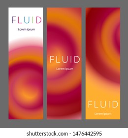 Modern abstract vertical banners set. Cool gradient shapes composition. Futuristic design.