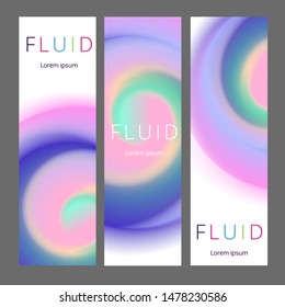 Modern abstract vertical banners set. Cool gradient shapes composition. Futuristic design.