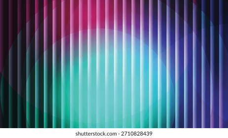 Modern abstract vibrant background featuring pink, cyan, blue, and purple gradient vertical glowing stripes for digital design.