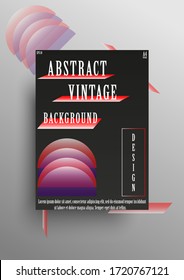 Modern abstract vintage poster background design, designed in A4 format for banners, magazines, flyers etc. Geometric elements and details. Eps 10 vector
