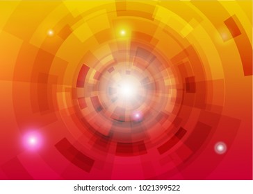 Modern abstract virtual techology background with colorful round shape on left side flat vector illustration