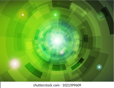 Modern abstract virtual techology background with colorful round shape on left side flat vector illustration
