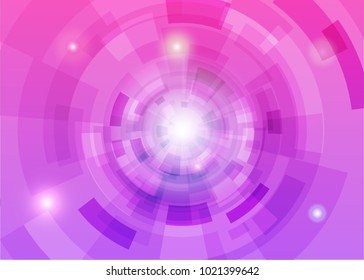 Modern abstract virtual techology background with colorful round shape on left side flat vector illustration