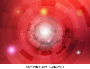 Modern abstract virtual techology background with colorful round shape on left side flat vector illustration