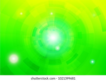 Modern abstract virtual techology background with colorful round shape on left side flat vector illustration