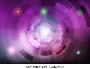 Modern abstract virtual techology background with colorful round shape on left side flat vector illustration