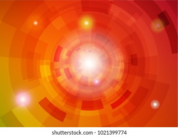 Modern abstract virtual techology background with colorful round shape on left side flat vector illustration