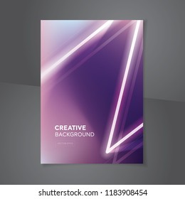 Modern abstract vivid sparkling laser light beams on purple gradient background for posters brochures or book covers