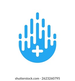 Modern Abstract Water Drop Plus Logo - Medical or Technology Vector Symbol