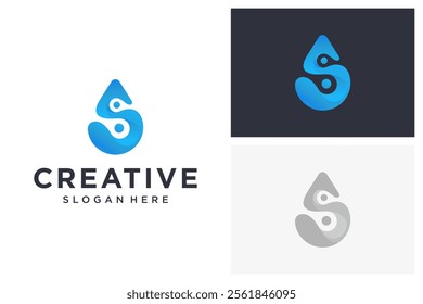 modern abstract water logo vector
