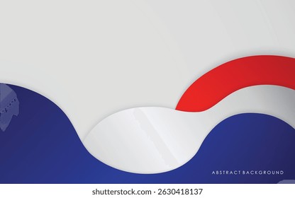 Modern abstract wave background blue, red and white colorful