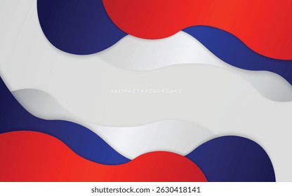Modern abstract wave background blue, red and white colorful