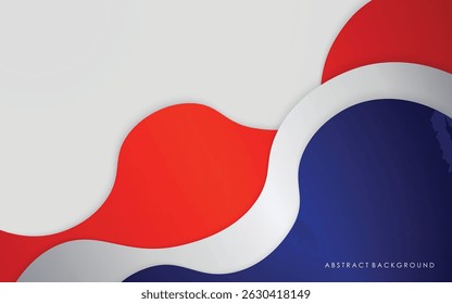 Fondo abstracto moderno de la onda azul, rojo y blanco colorido