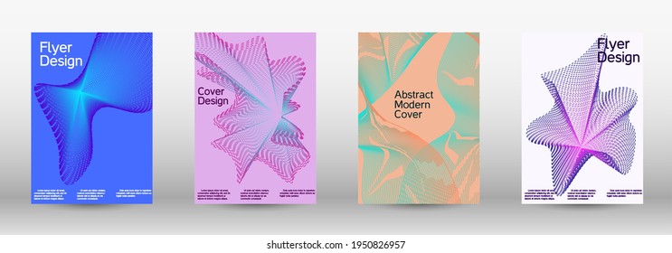 Modern abstract wave background design. Modern design template. A set of modern abstract covers. Creative backgrounds from abstract lines to create a fashionable abstract cover, banner, poster, booklet.
