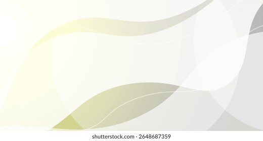Fondo de onda abstracto moderno con curvas fluidas suaves en tonos gris neutro y amarillo suave. Ideal para presentaciones corporativas, diseños de tecnología, cabeceras de Sitio web y elegantes diseños de negocios.